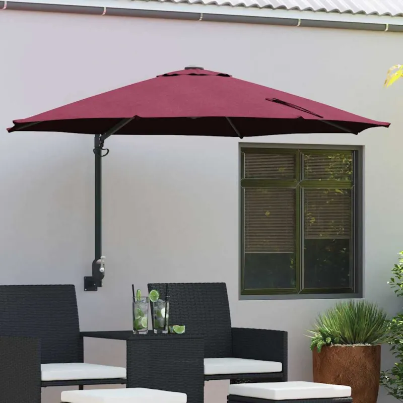 Sodo skėtis Bordo raudona 248 x 248 x 148 cm