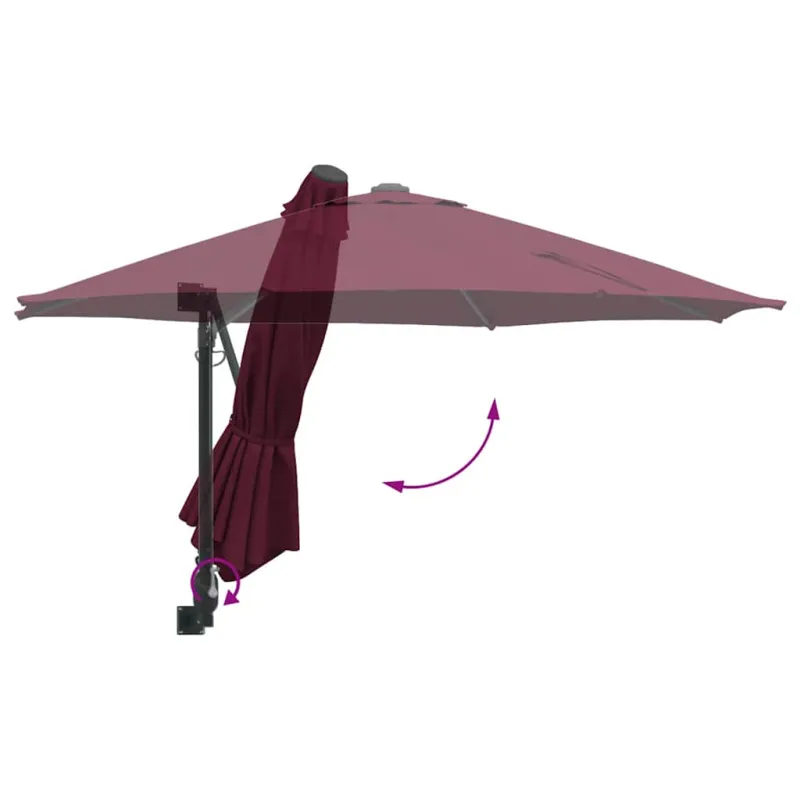 Sodo skėtis Bordo raudona 248 x 248 x 148 cm