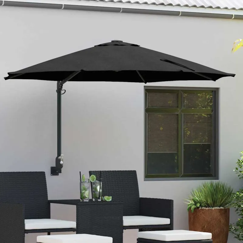 Sodo skėtis Juoda 248 x 248 x 148 cm Poliesteris ir plienas