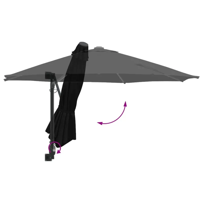 Sodo skėtis Juoda 248 x 248 x 148 cm Poliesteris ir plienas