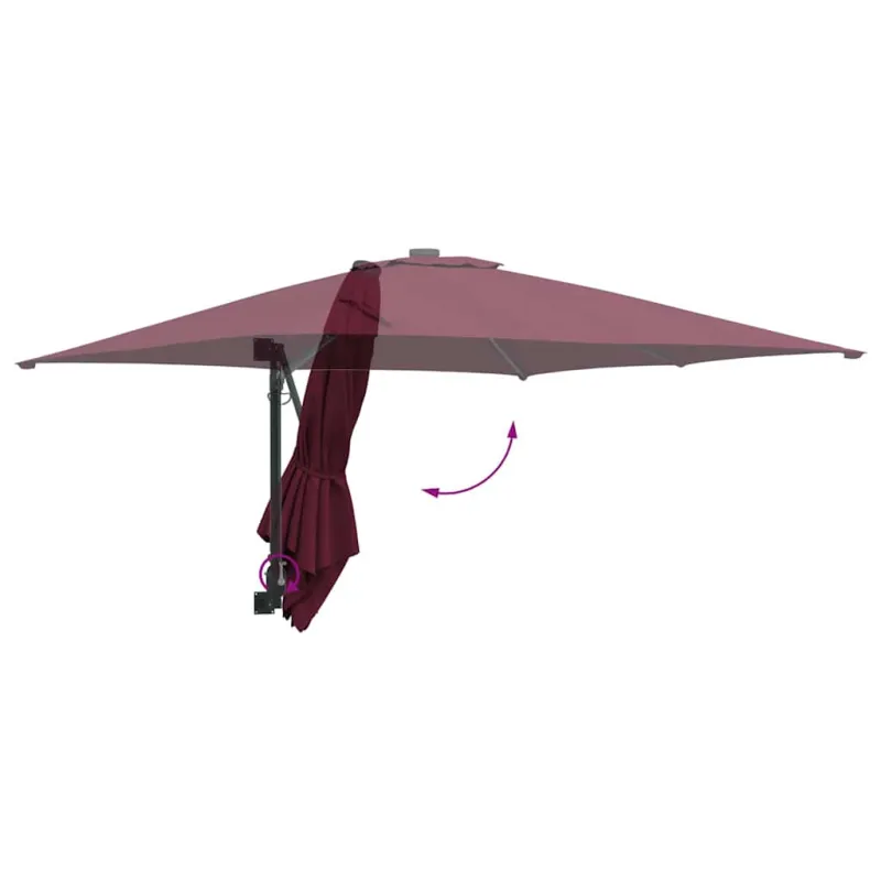 Sodo skėtis Bordo raudona 248,5 x 247,5 x 160 cm