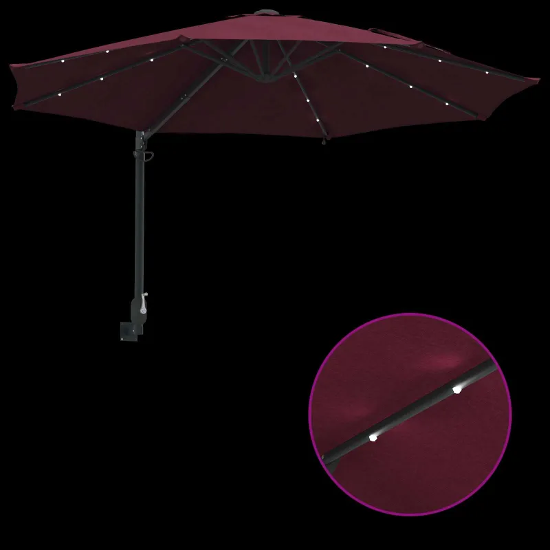Sodo skėtis Bordo raudona 248 x 248 x 148 cm