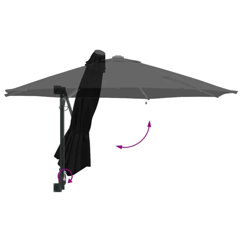 Sodo skėtis Juoda 248 x 248 x 148 cm Poliesteris ir plienas