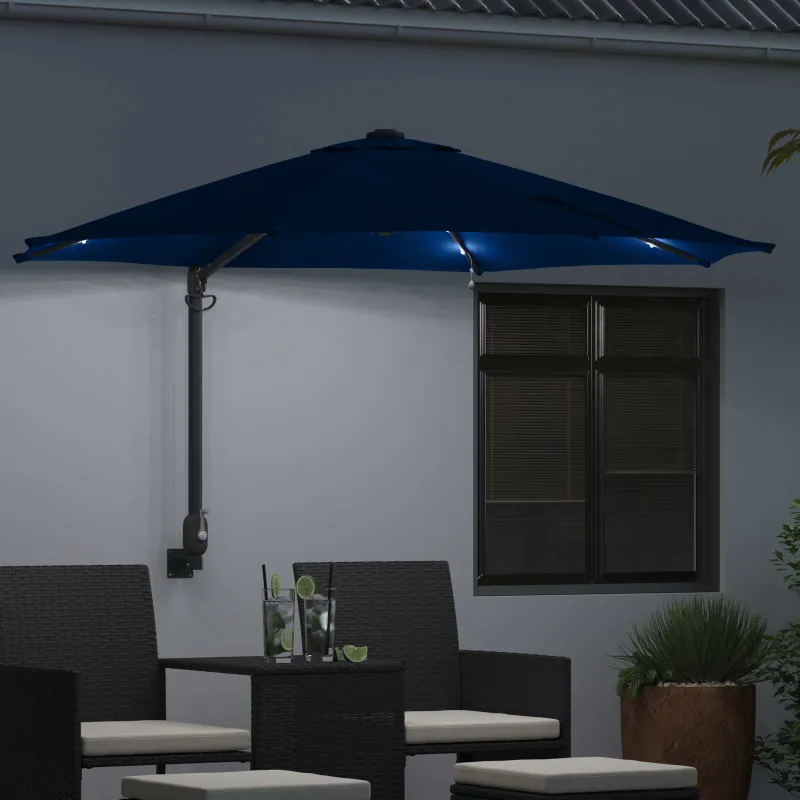 Sodo skėtis Azurblau 248 x 248 x 148 cm Poliesteris ir plienas
