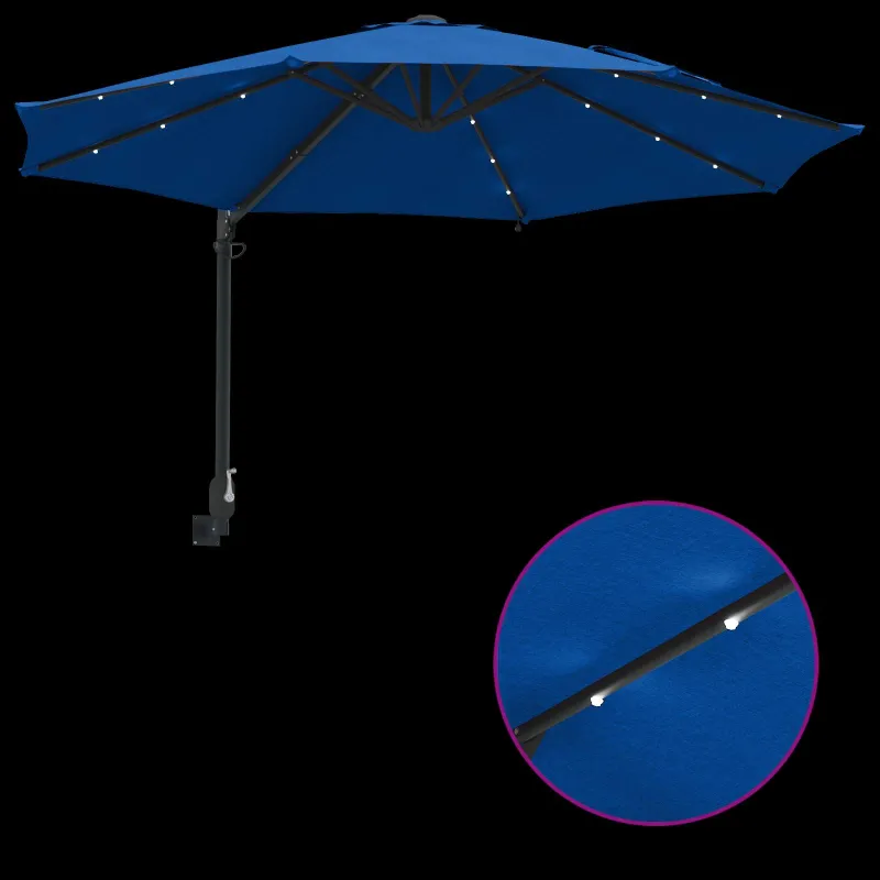 Sodo skėtis Azurblau 248 x 248 x 148 cm Poliesteris ir plienas
