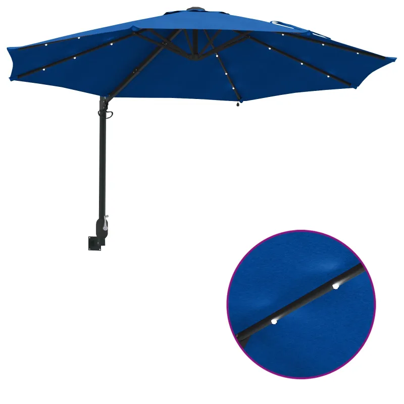 Sodo skėtis Azurblau 248 x 248 x 148 cm Poliesteris ir plienas