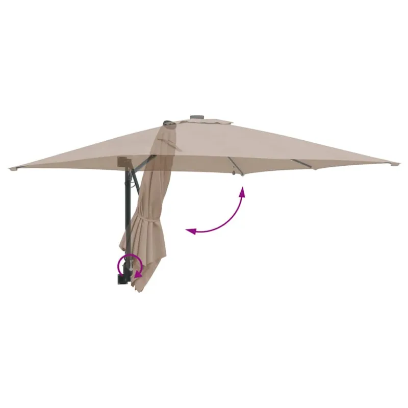 Sodo skėtis Taupe 248,5 x 247,5 x 160 cm Poliesteris ir plienas