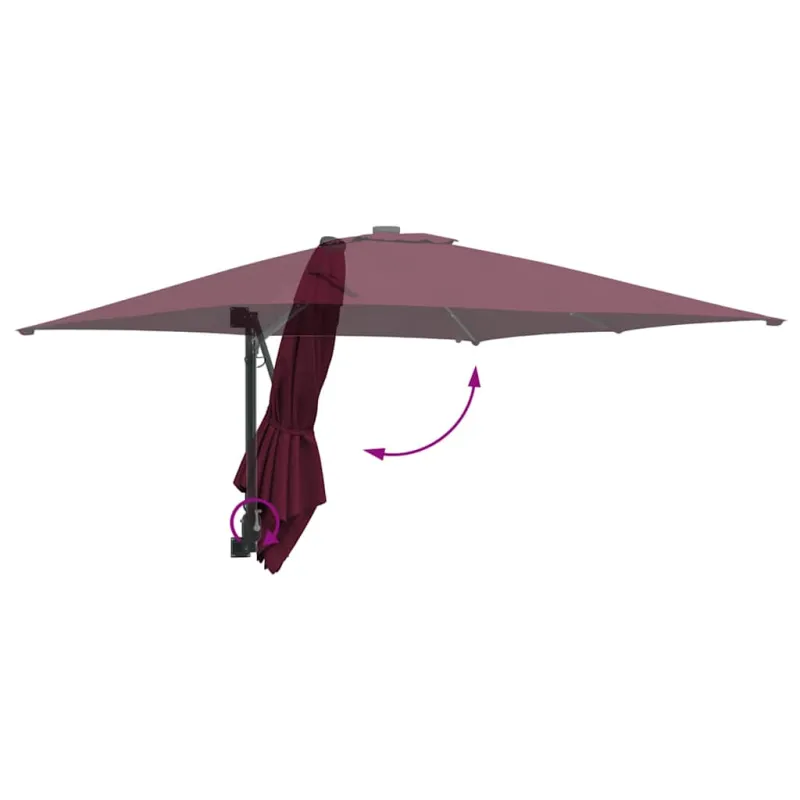 Sodo skėtis Bordo raudona 248,5 x 247,5 x 160 cm