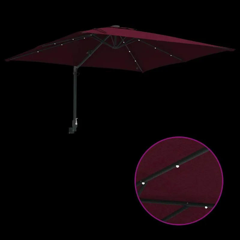Sodo skėtis Bordo raudona 248,5 x 247,5 x 160 cm
