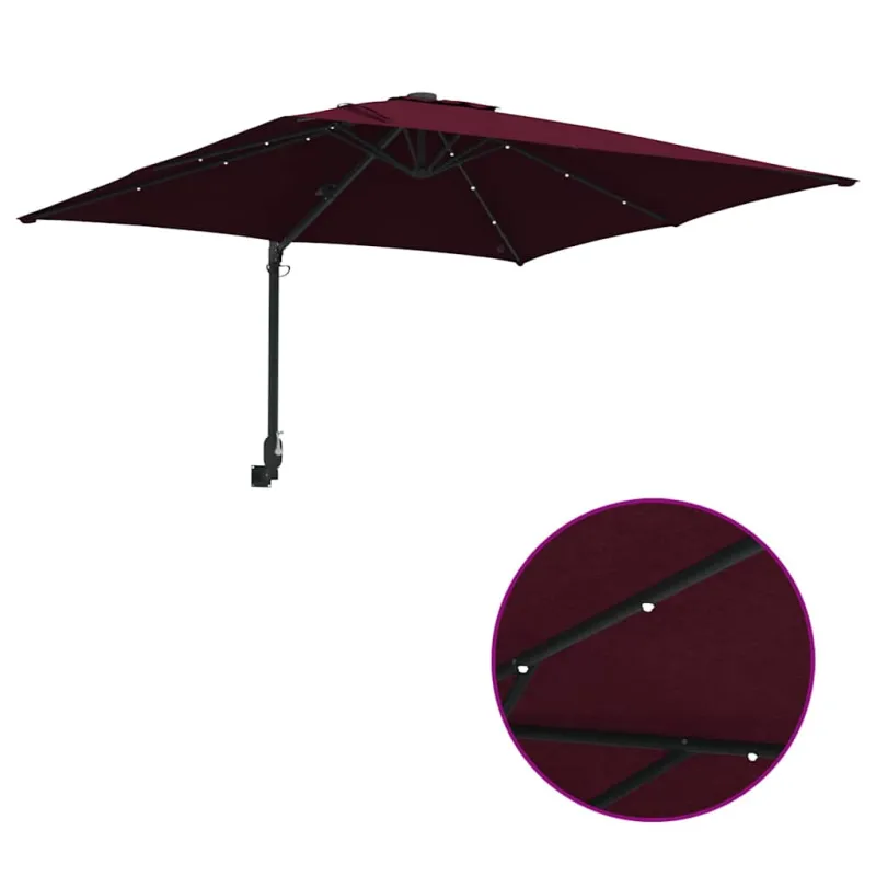 Sodo skėtis Bordo raudona 248,5 x 247,5 x 160 cm