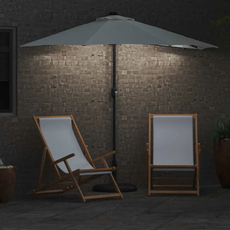Sodo skėtis Smėlio 294 x 150 x 223 cm Poliesteris ir plienas