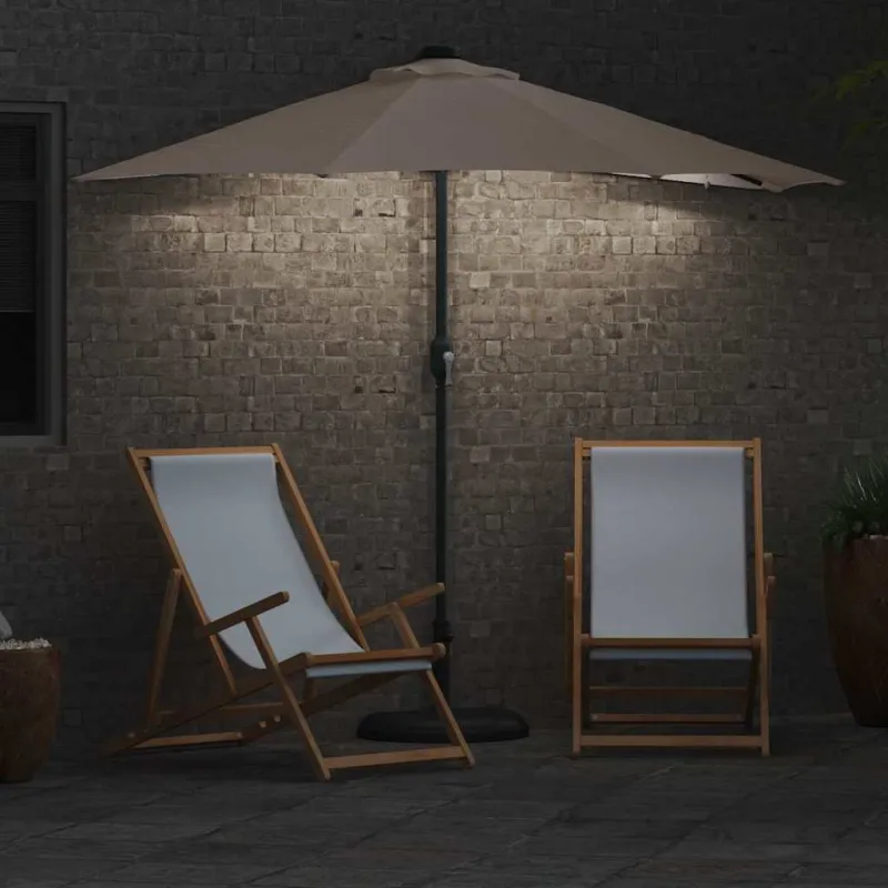 Sodo skėtis Taupe 294 x 150 x 223 cm Poliesteris ir plienas