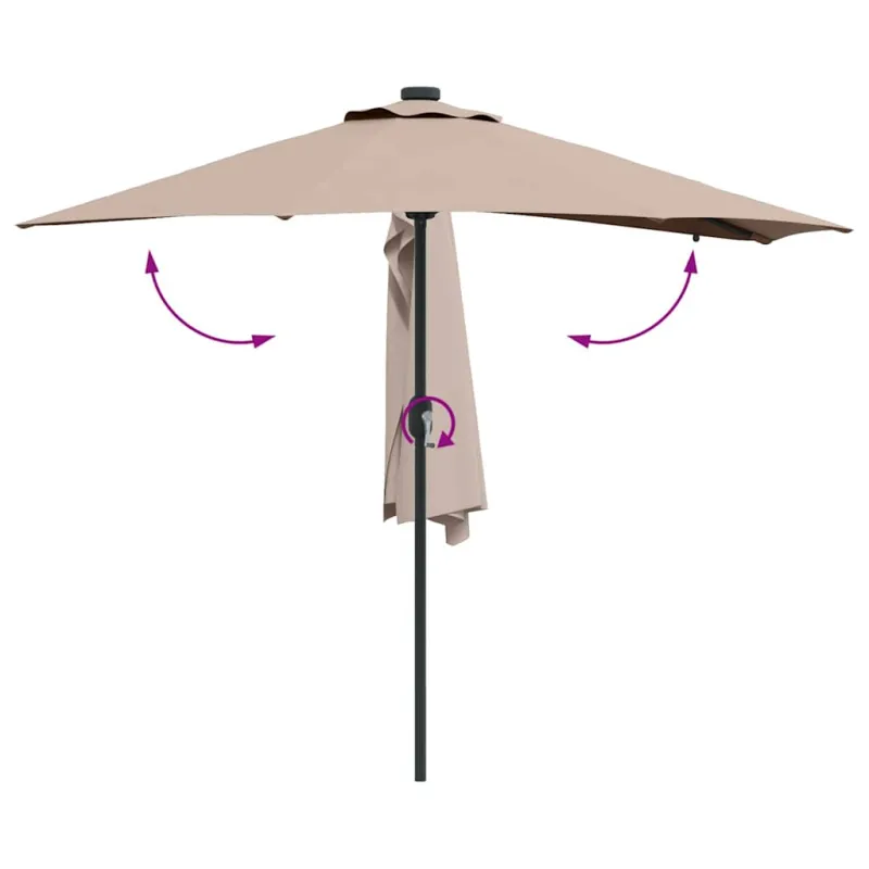 Sodo skėtis Taupe 294 x 150 x 223 cm Poliesteris ir plienas