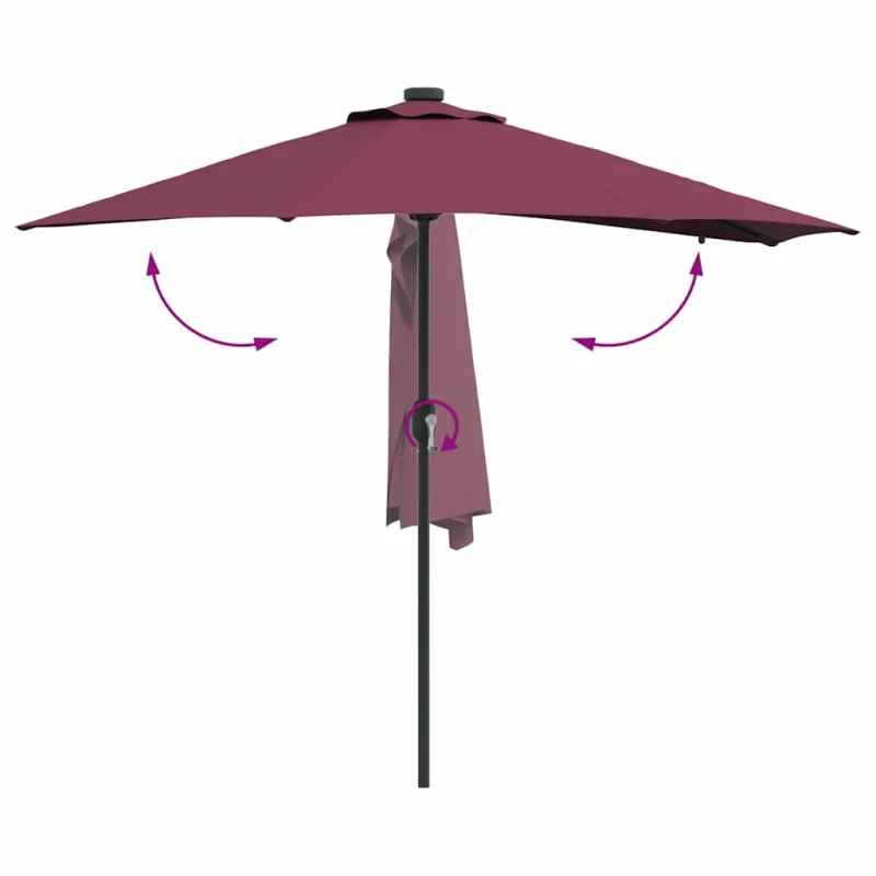 Sodo skėtis Bordo raudona 294 x 150 x 223 cm