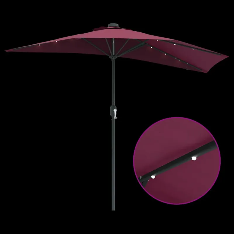 Sodo skėtis Bordo raudona 294 x 150 x 223 cm