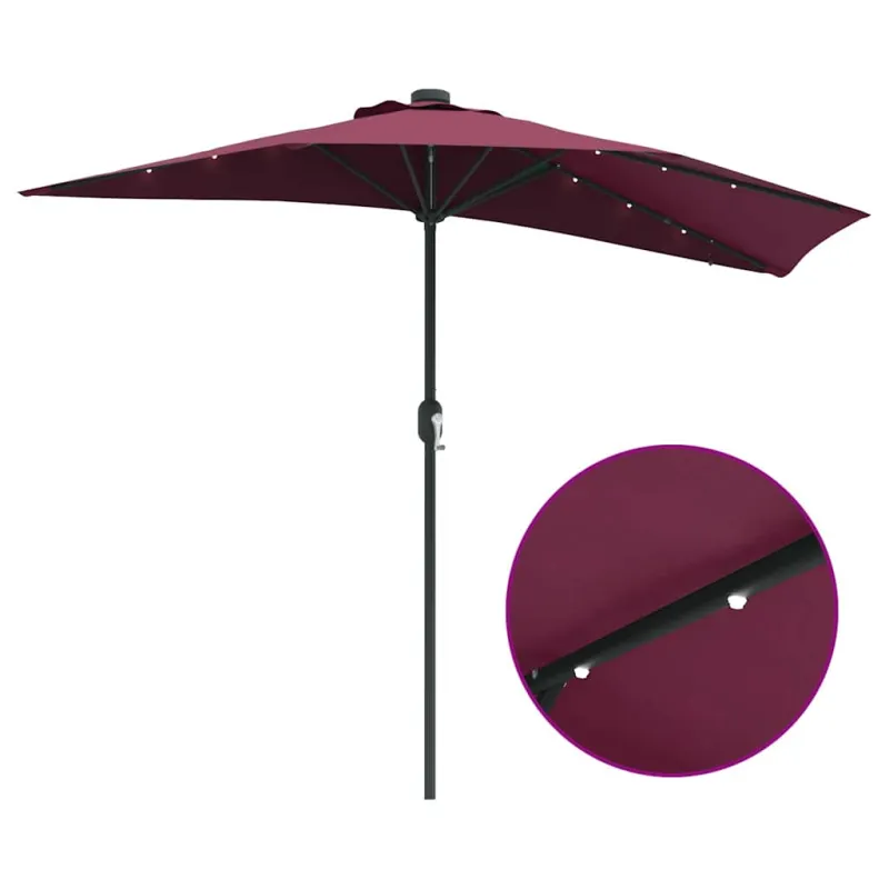 Sodo skėtis Bordo raudona 294 x 150 x 223 cm