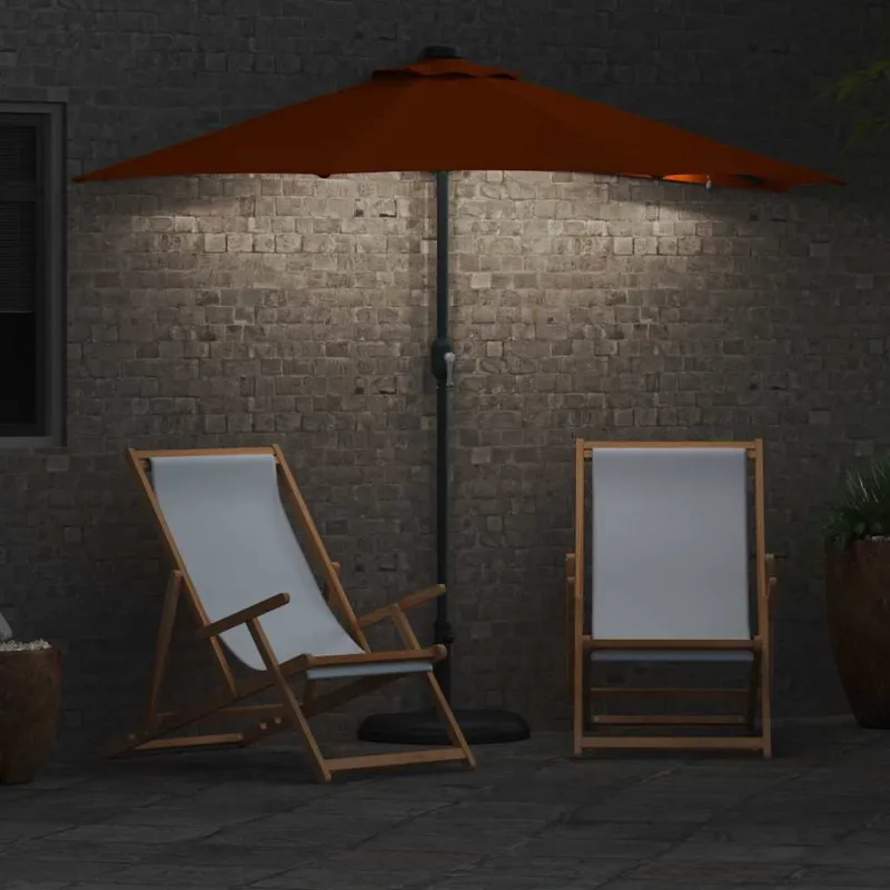 Sodo skėtis Terakotos 294 x 150 x 223 cm Poliesteris ir plienas