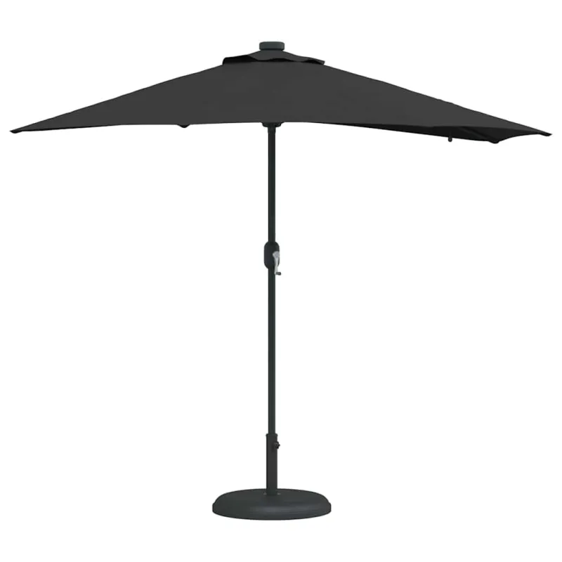 Sodo skėtis Juoda 294 x 150 x 223 cm Poliesteris ir plienas