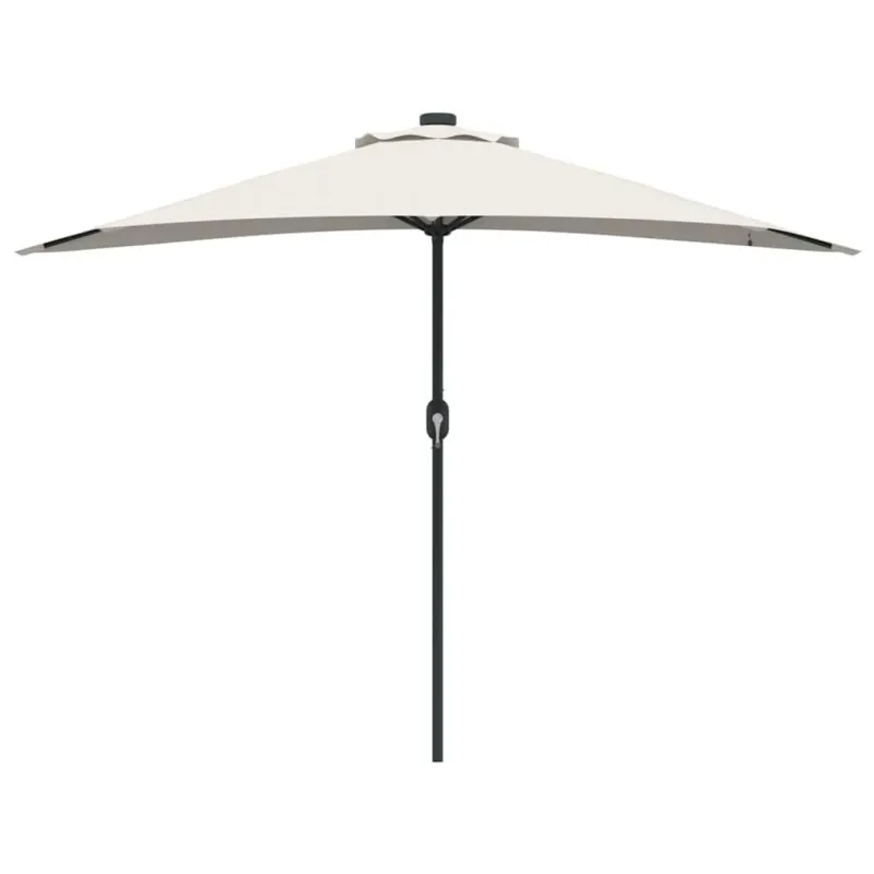 Sodo skėtis Smėlio 294 x 150 x 224 cm Poliesteris ir plienas