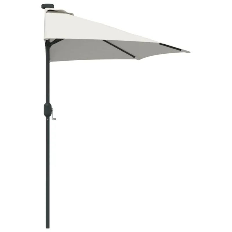 Sodo skėtis Smėlio 294 x 150 x 224 cm Poliesteris ir plienas