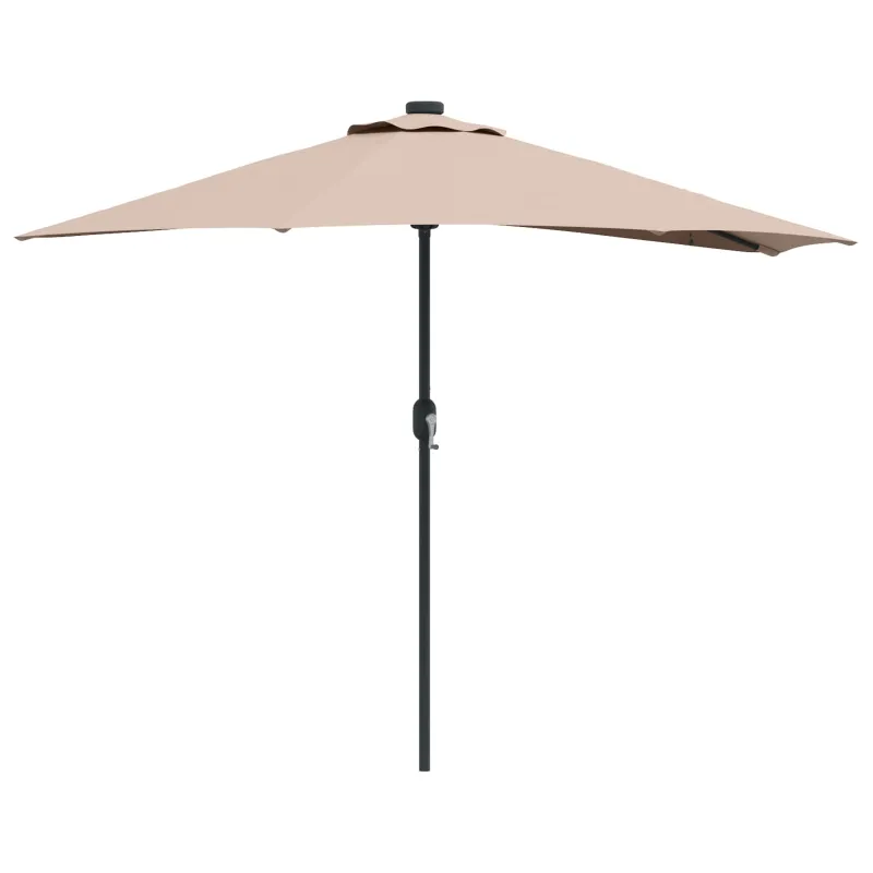 Sodo skėtis Taupe 294 x 150 x 224 cm Poliesteris ir plienas