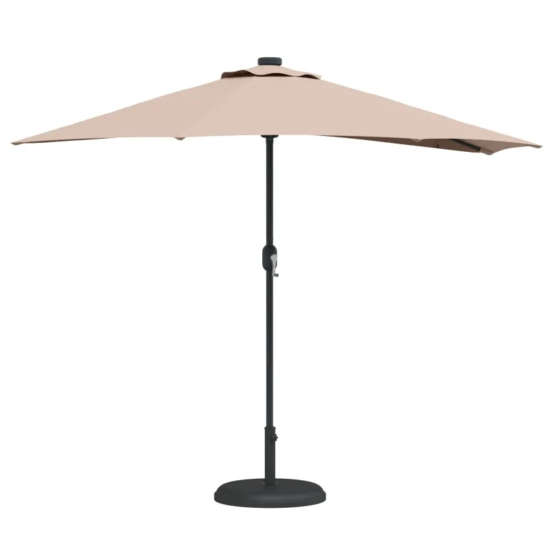 Sodo skėtis Taupe 294 x 150 x 224 cm Poliesteris ir plienas