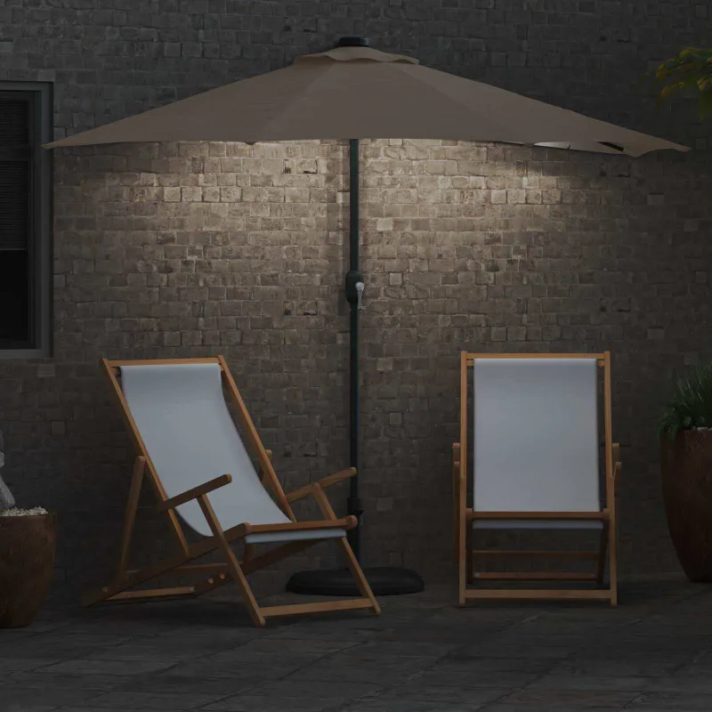 Sodo skėtis Taupe 294 x 150 x 224 cm Poliesteris ir plienas
