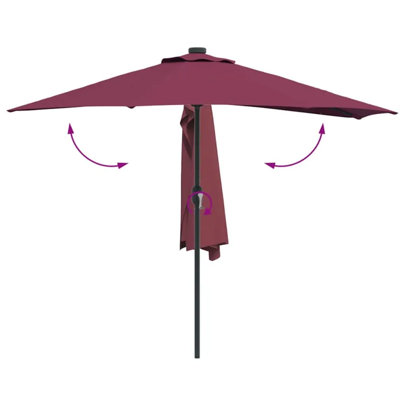 Sodo skėtis Bordo raudona 294 x 150 x 224 cm