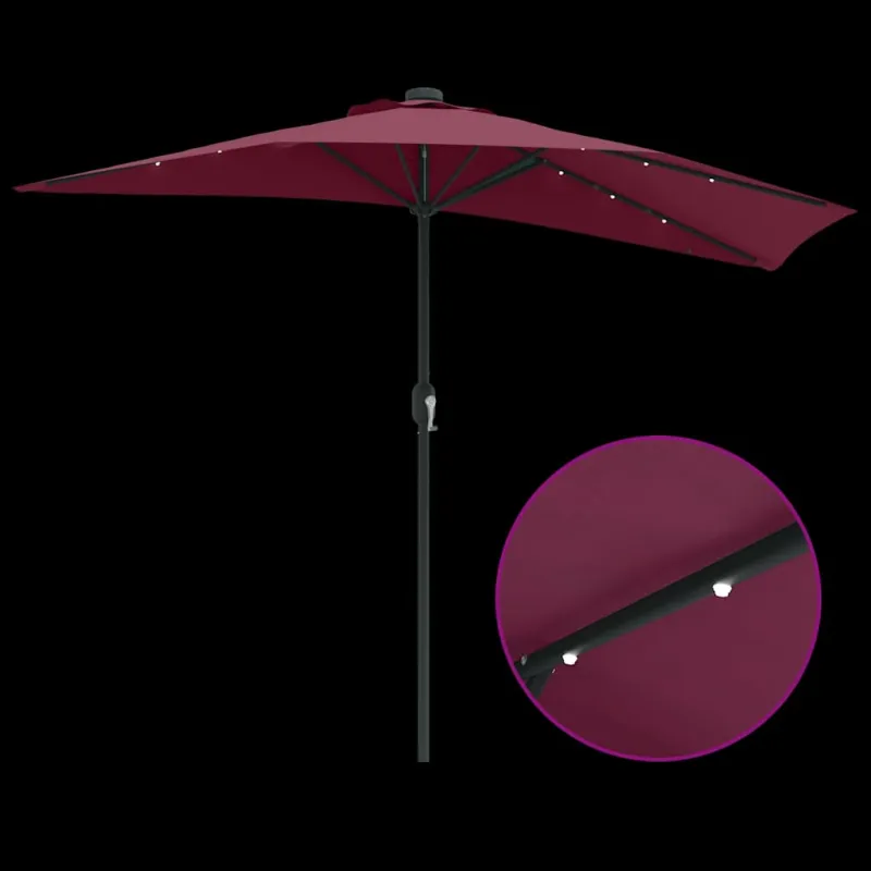 Sodo skėtis Bordo raudona 294 x 150 x 224 cm