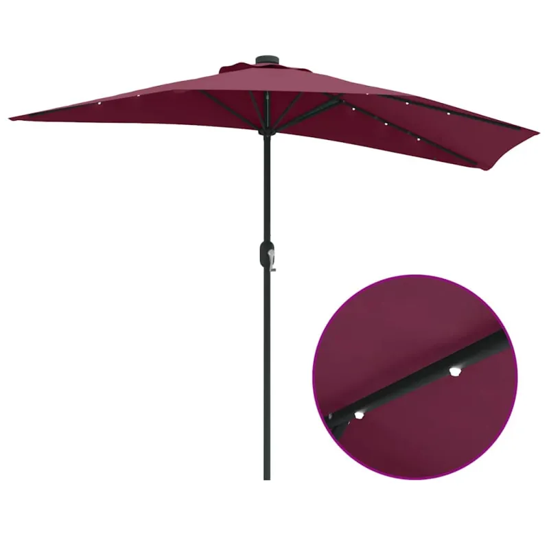 Sodo skėtis Bordo raudona 294 x 150 x 224 cm