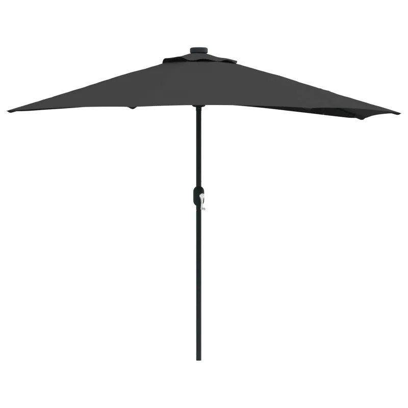 Sodo skėtis Juoda 294 x 150 x 224 cm Poliesteris ir plienas