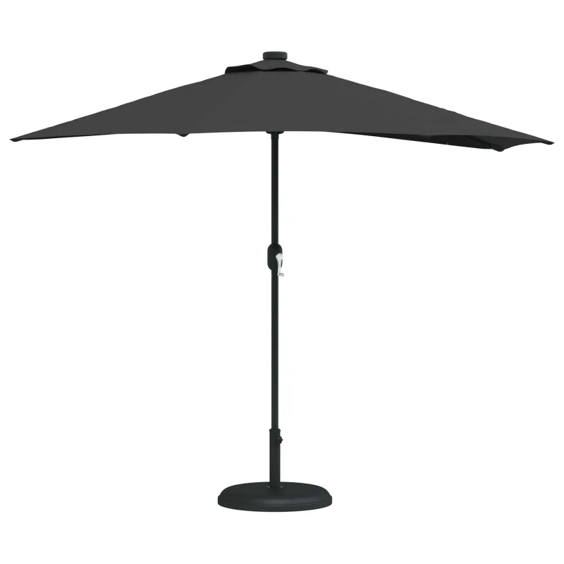 Sodo skėtis Juoda 294 x 150 x 224 cm Poliesteris ir plienas
