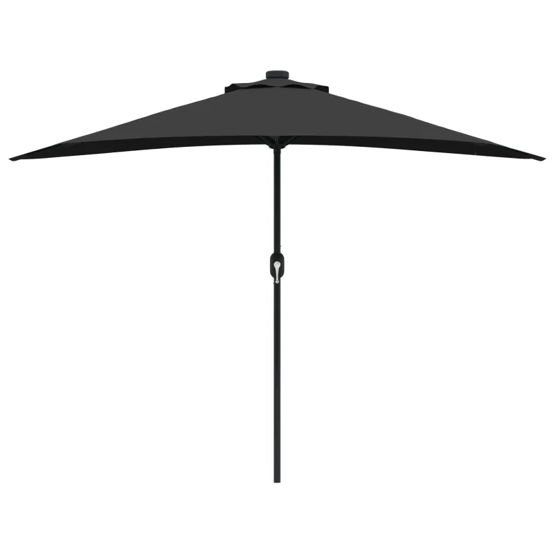 Sodo skėtis Juoda 294 x 150 x 224 cm Poliesteris ir plienas