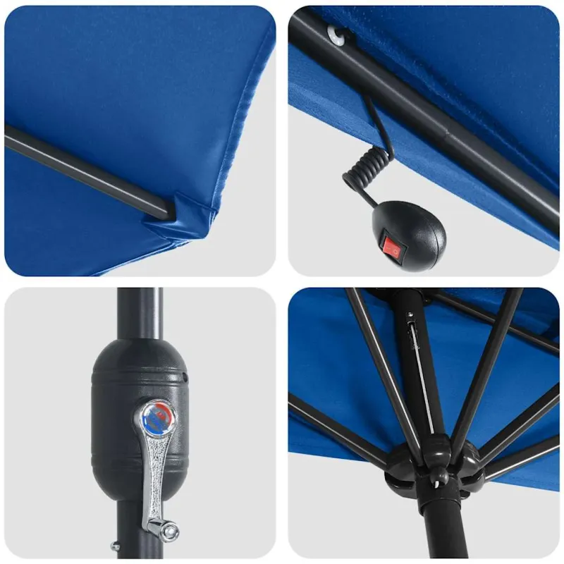 Sodo skėtis Azurblau 294 x 150 x 224 cm Poliesteris ir plienas