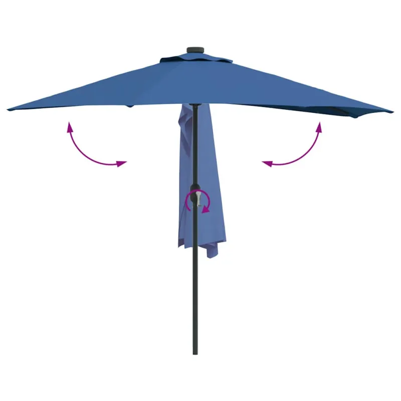 Sodo skėtis Azurblau 294 x 150 x 224 cm Poliesteris ir plienas