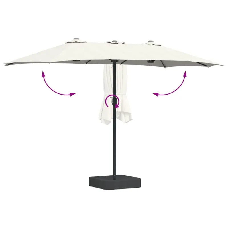 Sodo skėtis Smėlio 385 x 209 x 244 cm Poliesteris ir plienas