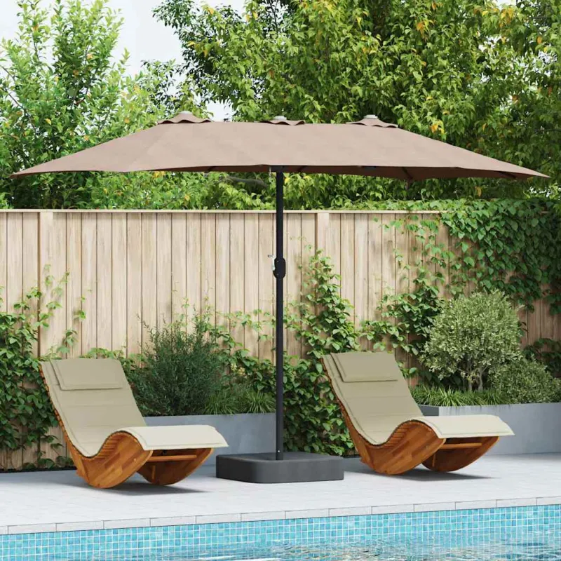 Sodo skėtis Taupe 385 x 209 x 244 cm Poliesteris ir plienas