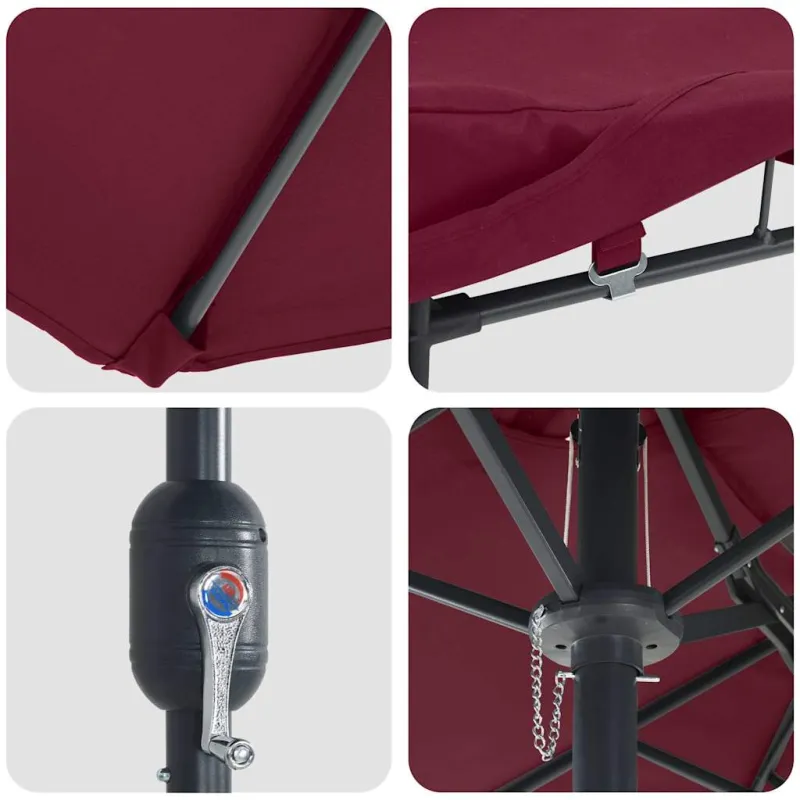 Sodo skėtis Bordo raudona 385 x 209 x 244 cm