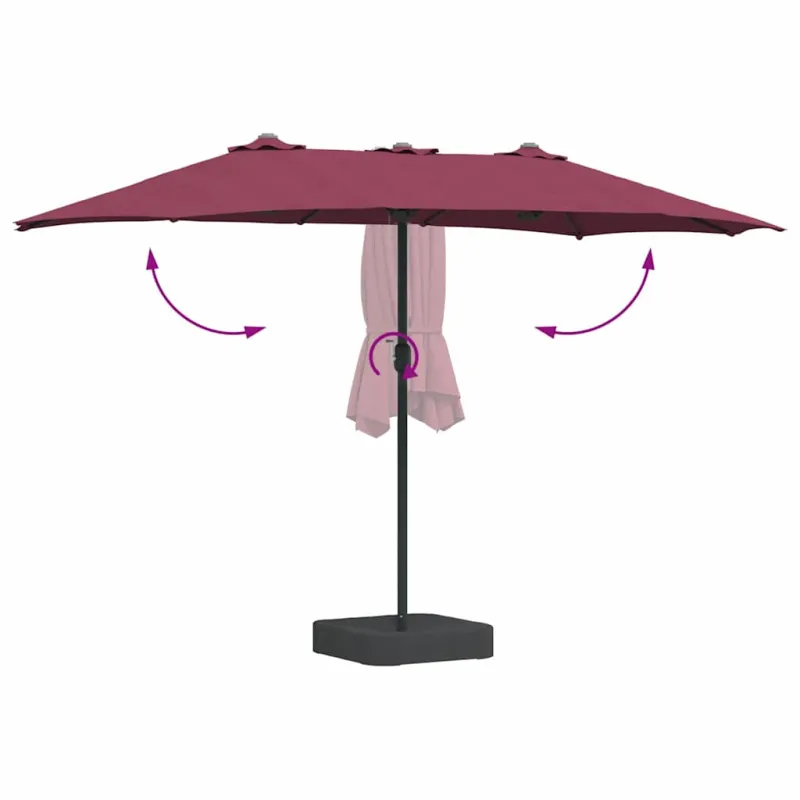 Sodo skėtis Bordo raudona 385 x 209 x 244 cm