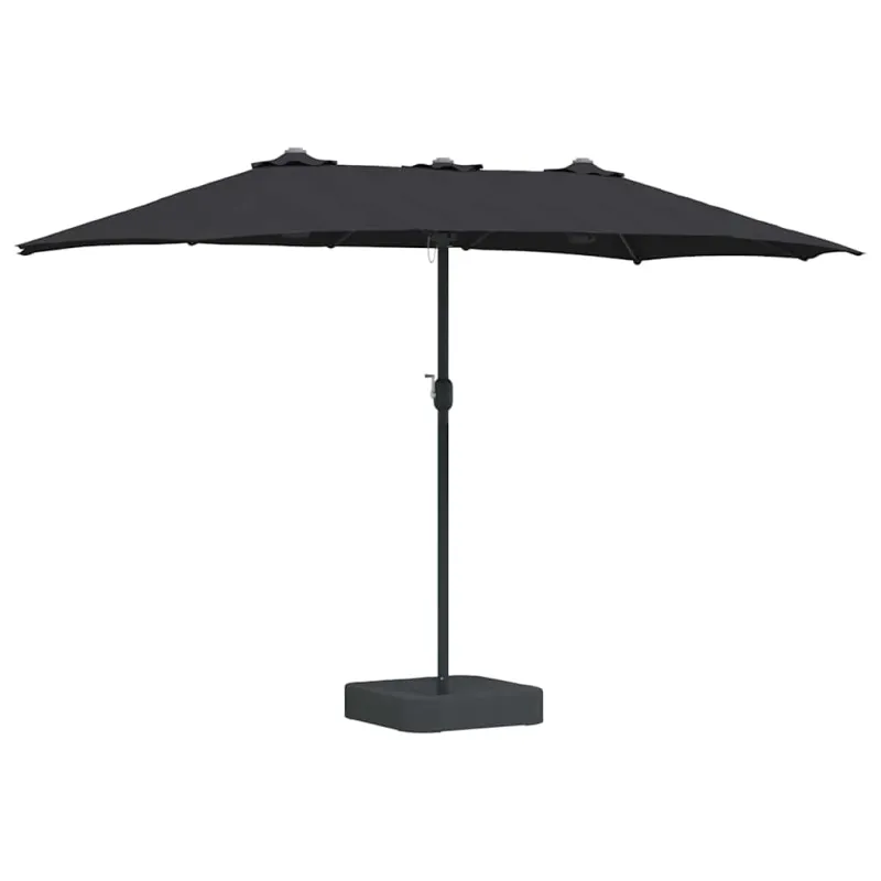 Sodo skėtis Juoda 385 x 209 x 244 cm Poliesteris ir plienas