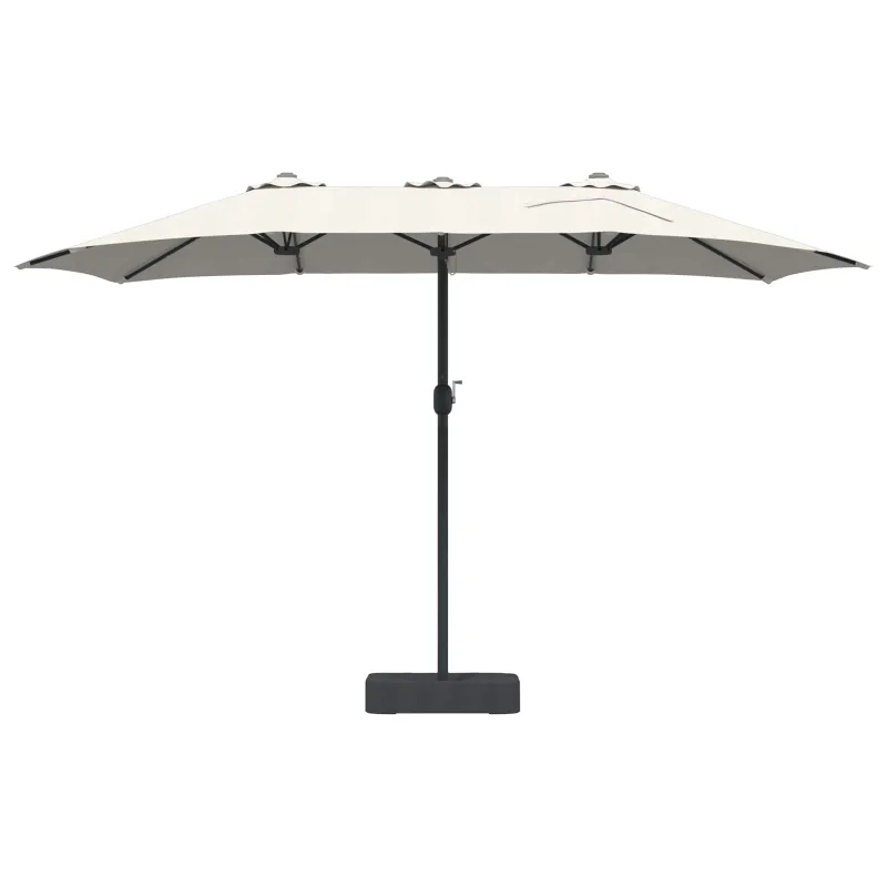 Sodo skėtis Smėlio ir antracito 385 x 209 x 244 cm Poliesteris