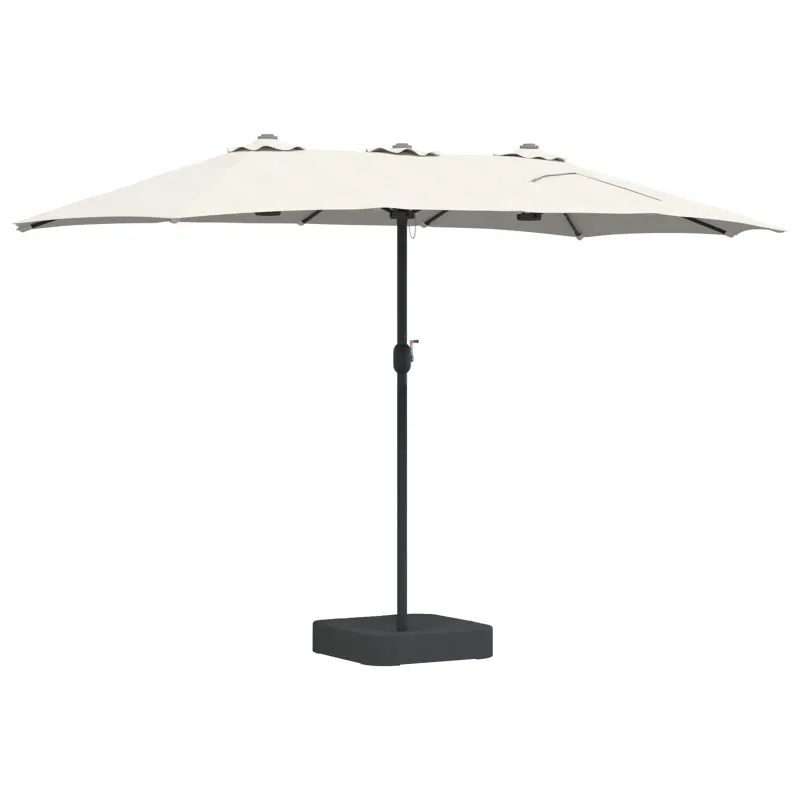 Sodo skėtis Smėlio ir antracito 385 x 209 x 244 cm Poliesteris