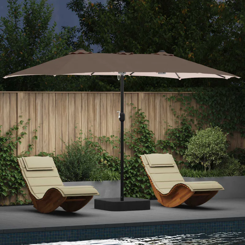 Sodo skėtis Taupe 385 x 209 x 244 cm Poliesteris