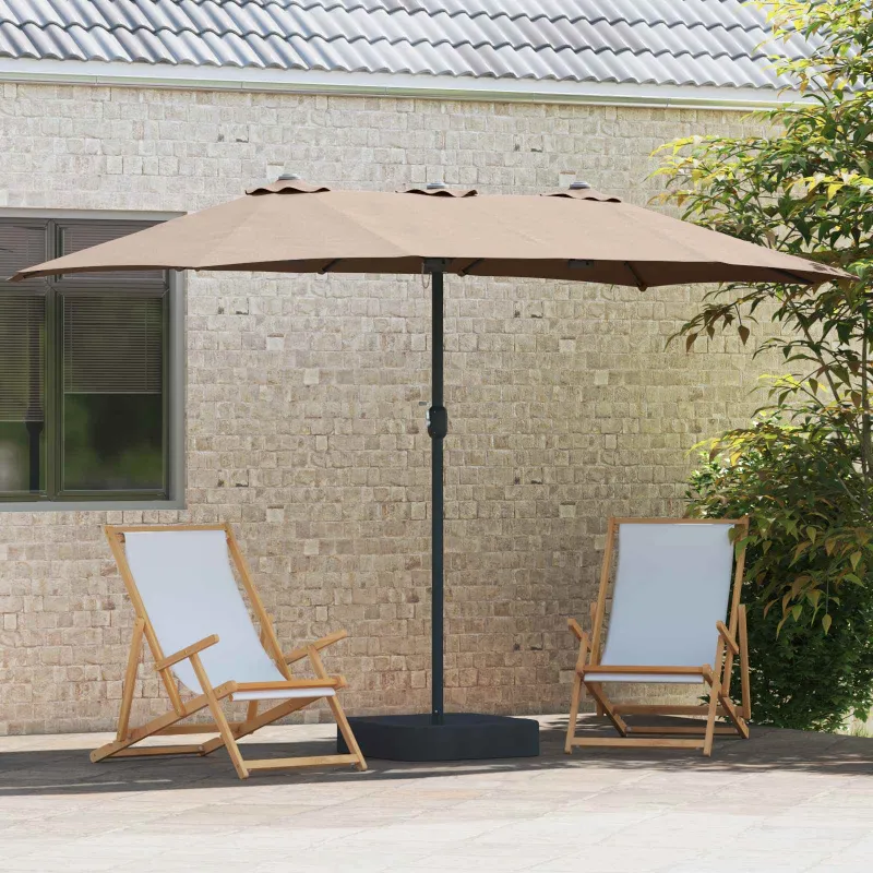 Sodo skėtis Taupe 385 x 209 x 244 cm Poliesteris