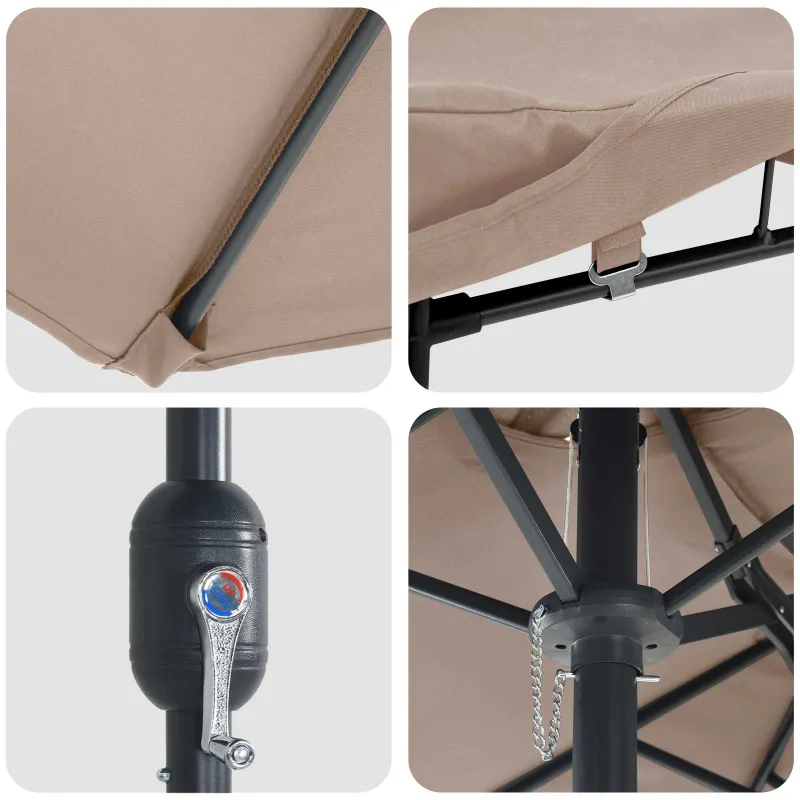 Sodo skėtis Taupe 385 x 209 x 244 cm Poliesteris