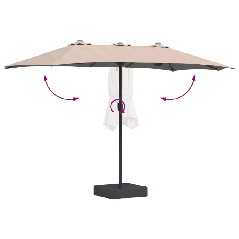 Sodo skėtis Taupe 385 x 209 x 244 cm Poliesteris