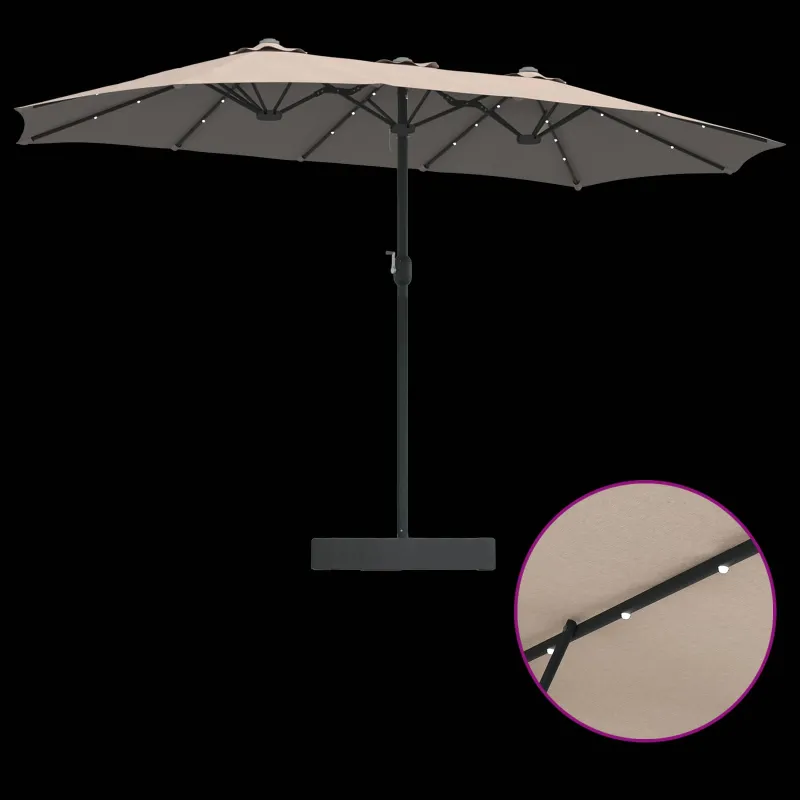 Sodo skėtis Taupe 385 x 209 x 244 cm Poliesteris