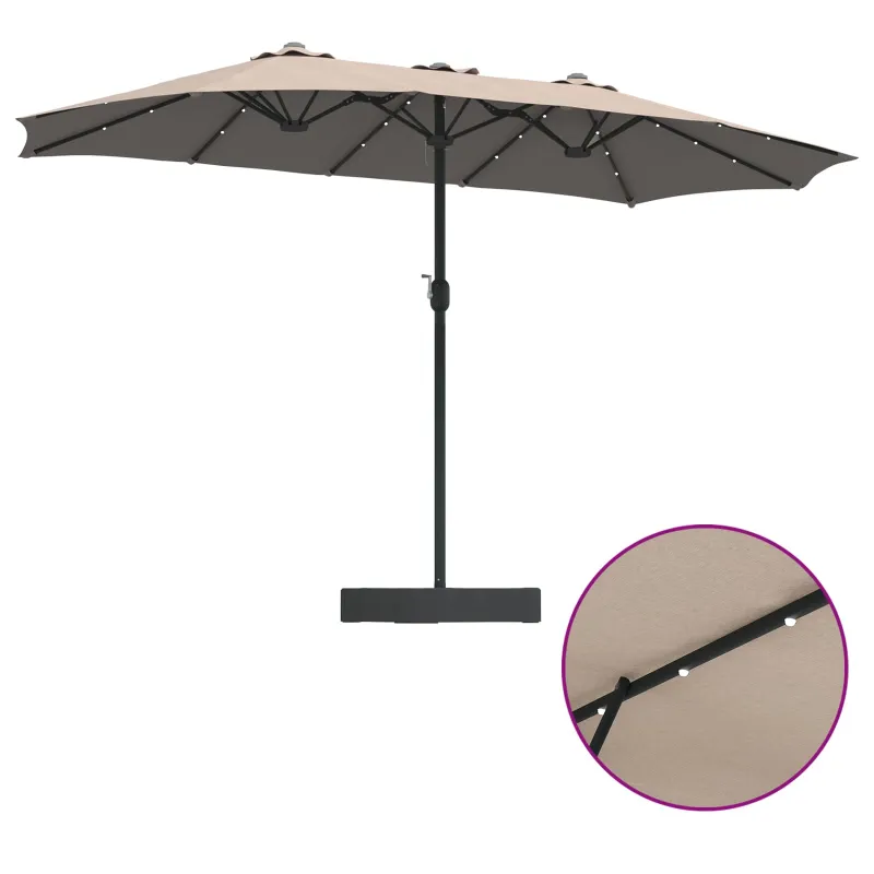 Sodo skėtis Taupe 385 x 209 x 244 cm Poliesteris