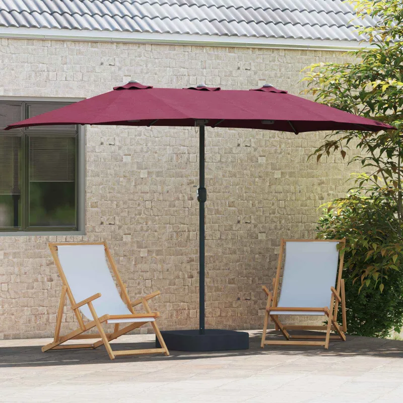 Sodo skėtis Bordo raudona 385 x 209 x 244 cm Poliesteris