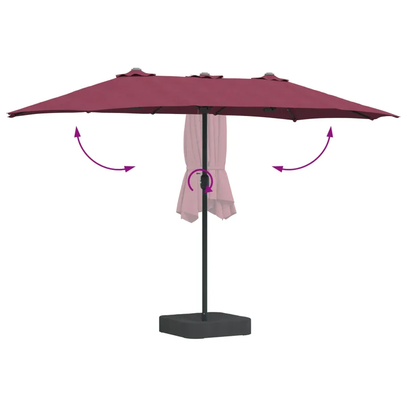 Sodo skėtis Bordo raudona 385 x 209 x 244 cm Poliesteris